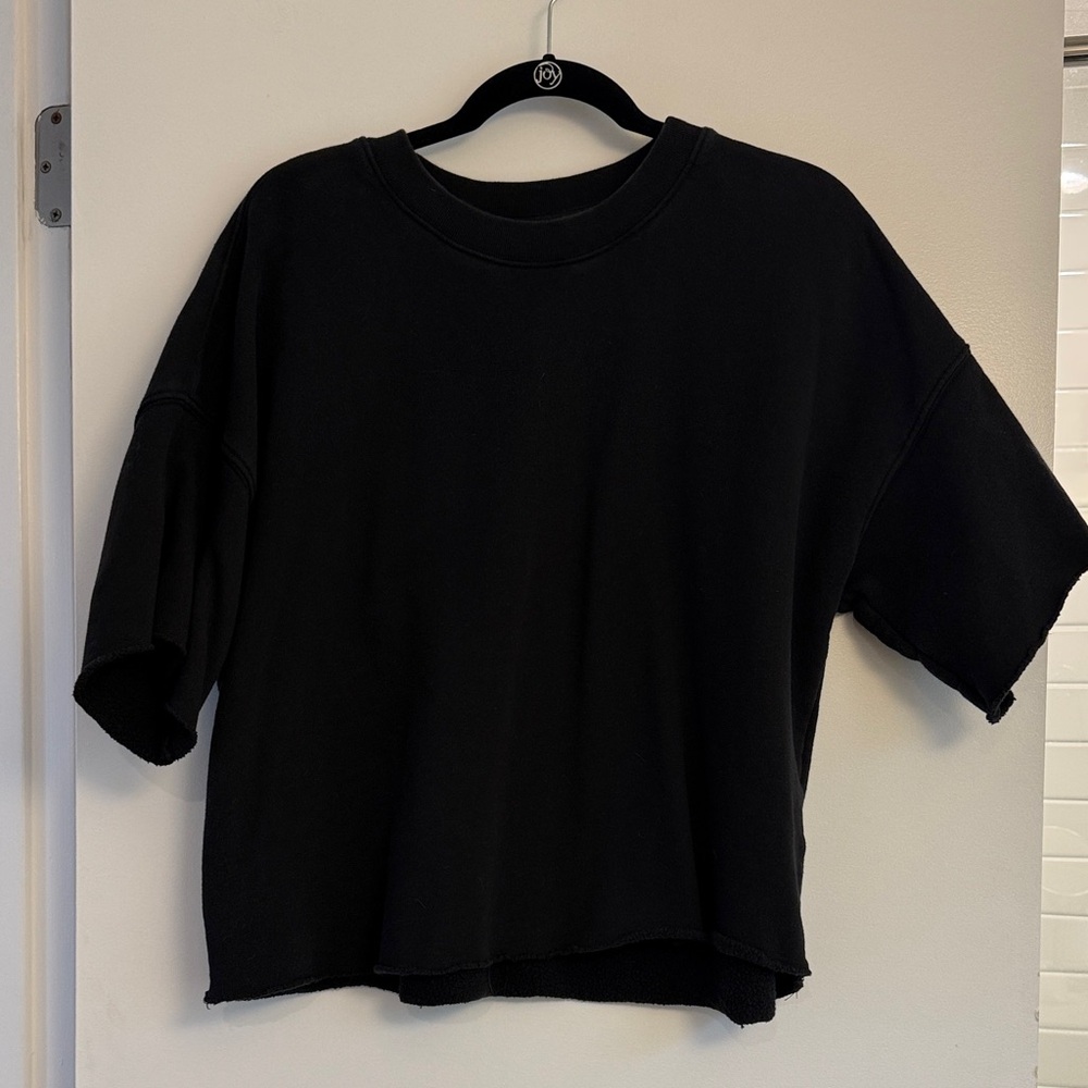 Black Women's shirt sleeve sweatshirt